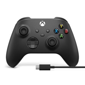 XBOX Wireless Controller – Carbon Black + USB-C Cable Series X|S, One, and Windows Device 2025