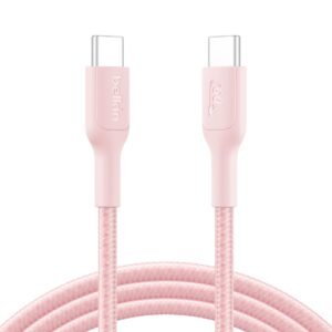 Belkin BoostCharge Pro Flex Braided USB-C to USB-C Cable (60W) Pink 2M