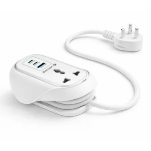 GRIP 5-in-1 Desktop Power Strip With 67W GaN Fast Charging- (White)
